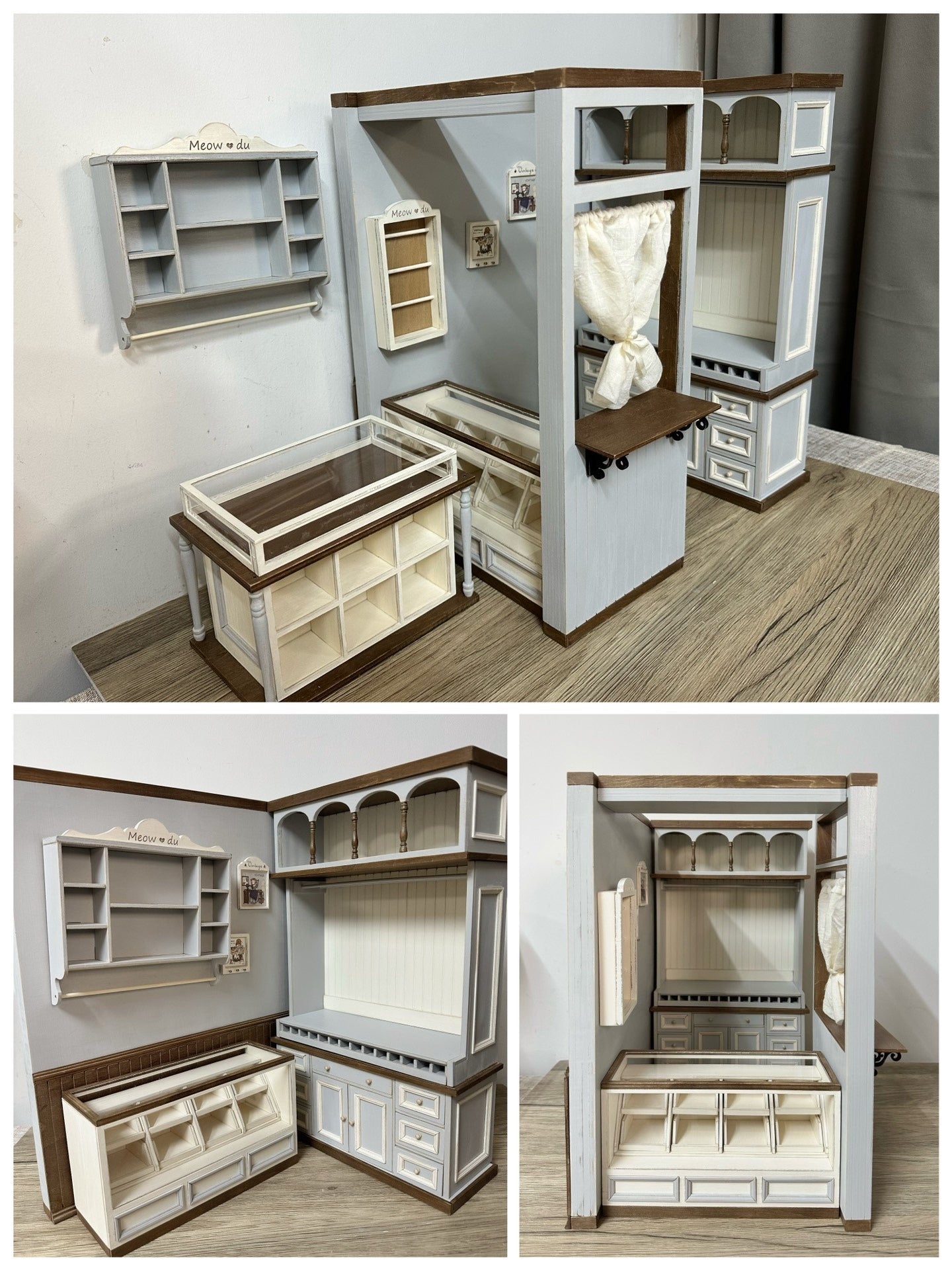 1:6 Scale Miniature Nordic Style Wooden Cabinet Dollhouse Furniture For Blythe And Ob11 Dolls