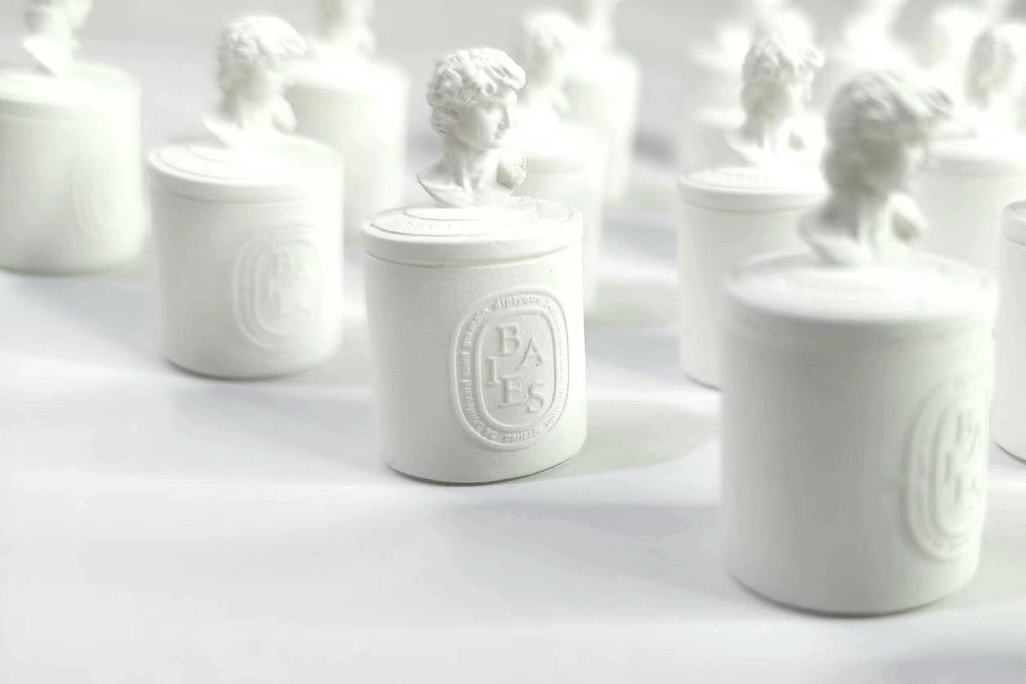 Estatua de David en miniatura a escala 1:12, taza perfumada, tarro de almacenamiento con tapa, accesorio para casa de muñecas en miniatura
