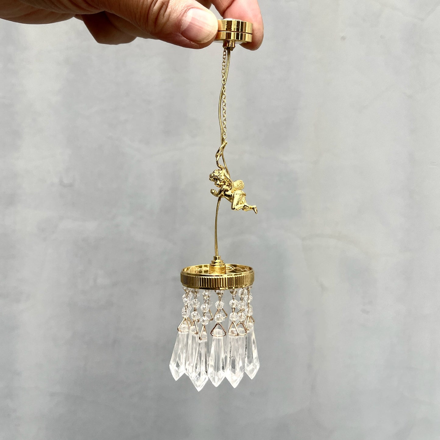 Lustre miniature en cristal à l'échelle 1:12 et 1:6 avec 30 chaînes pour maison de poupée, meubles miniatures BJD