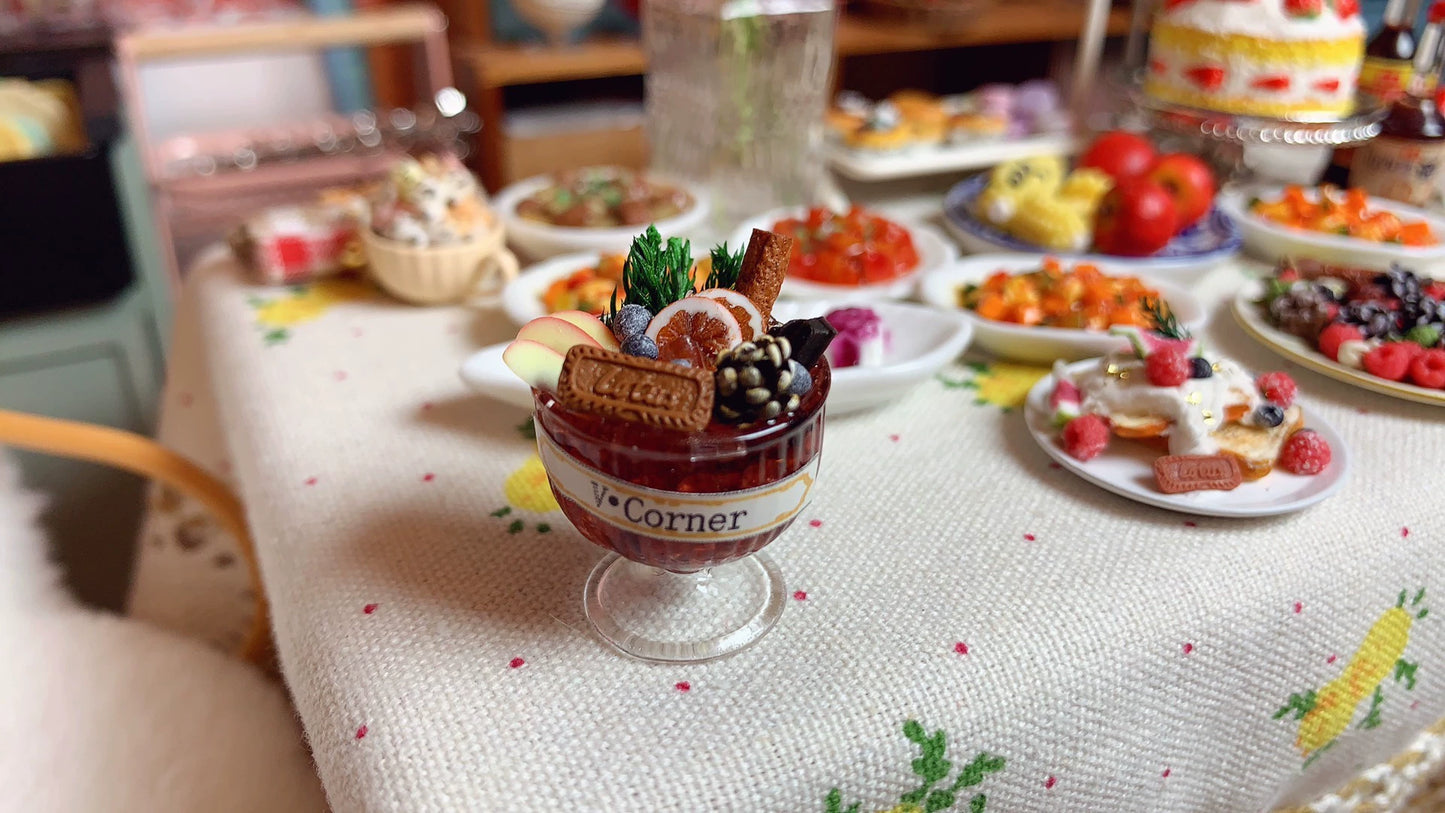 1:6 Scale Miniature Cinnamon Red Beverage Cup Dollhouse Accessory