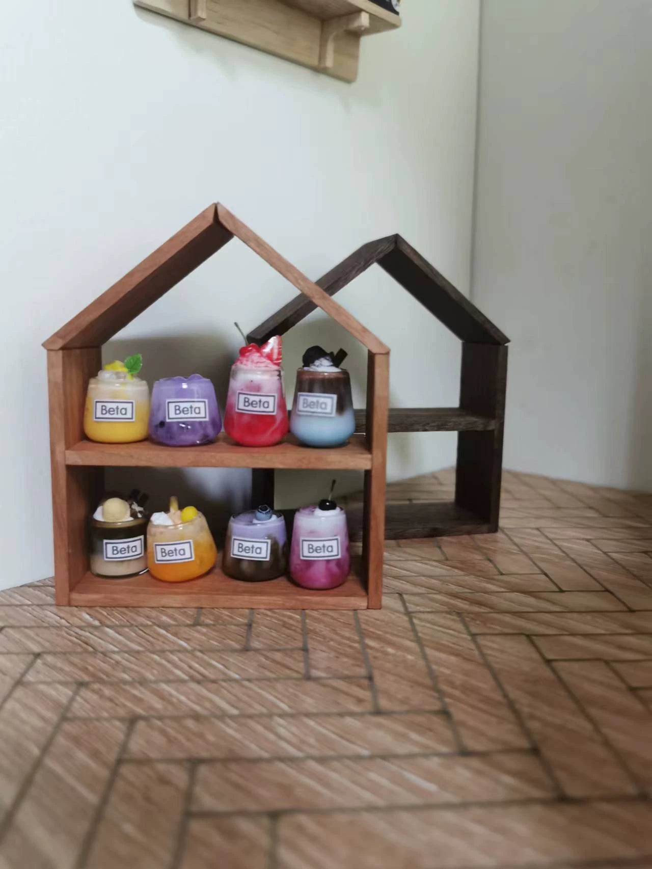Estante para bebidas en miniatura a escala 1:12, mueble para casa de muñecas, accesorio en miniatura