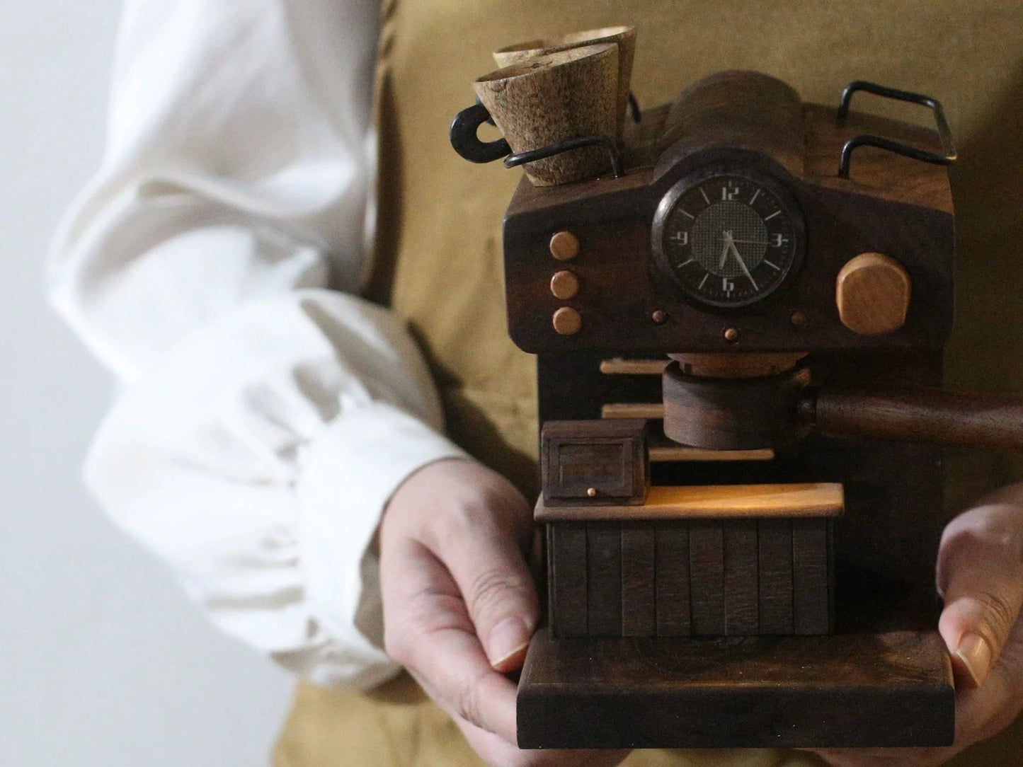 1:12 Scale Wooden Coffee Machine Miniature Dollhouse Furniture For Cafe Scene