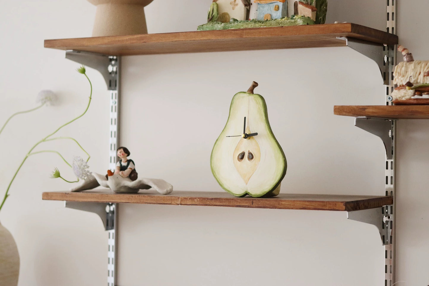 1:12 Scale Handmade Pear Shaped Miniature Clock For Dollhouse