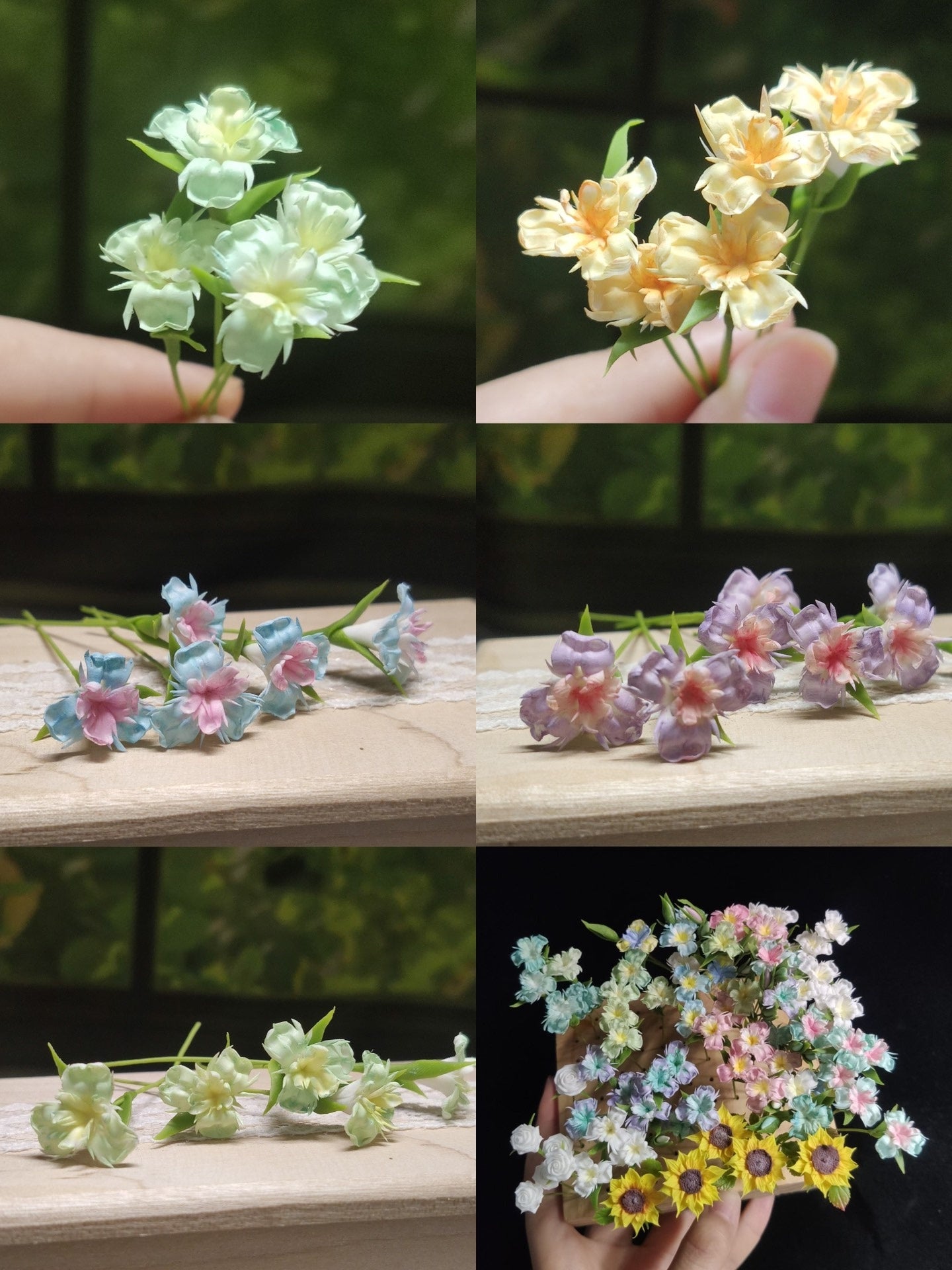 1:12 Scale Miniature Clay Flower Iris For Dollhouse Decor