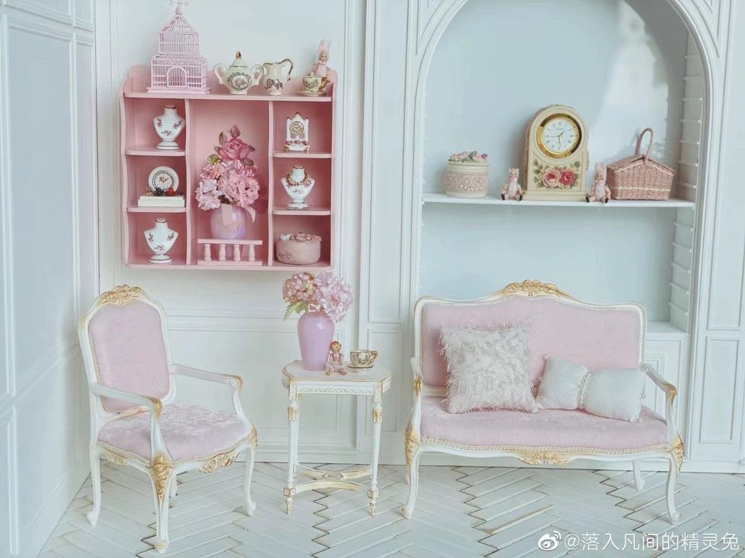 1:6 Scale Miniature Dollhouse Furniture Wooden Cabinet Wall Shelf Kitchen Cupboard Retro Miniature For Blythe Doll
