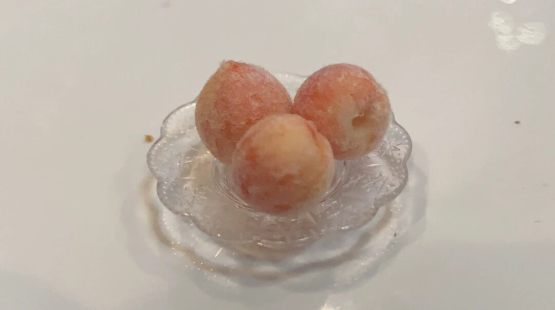 1:12 Scale Miniature Fuzzy Peach Set Of 3 Handmade Dollhouse Decor No Returns