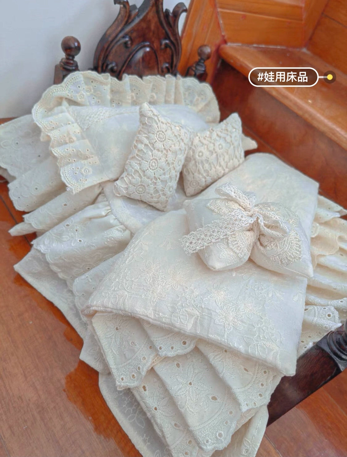 1:6 Scale Vintage Bedding Set For BJD Dolls Miniature Dollhouse Furniture For Blythe And Obitsu Dolls