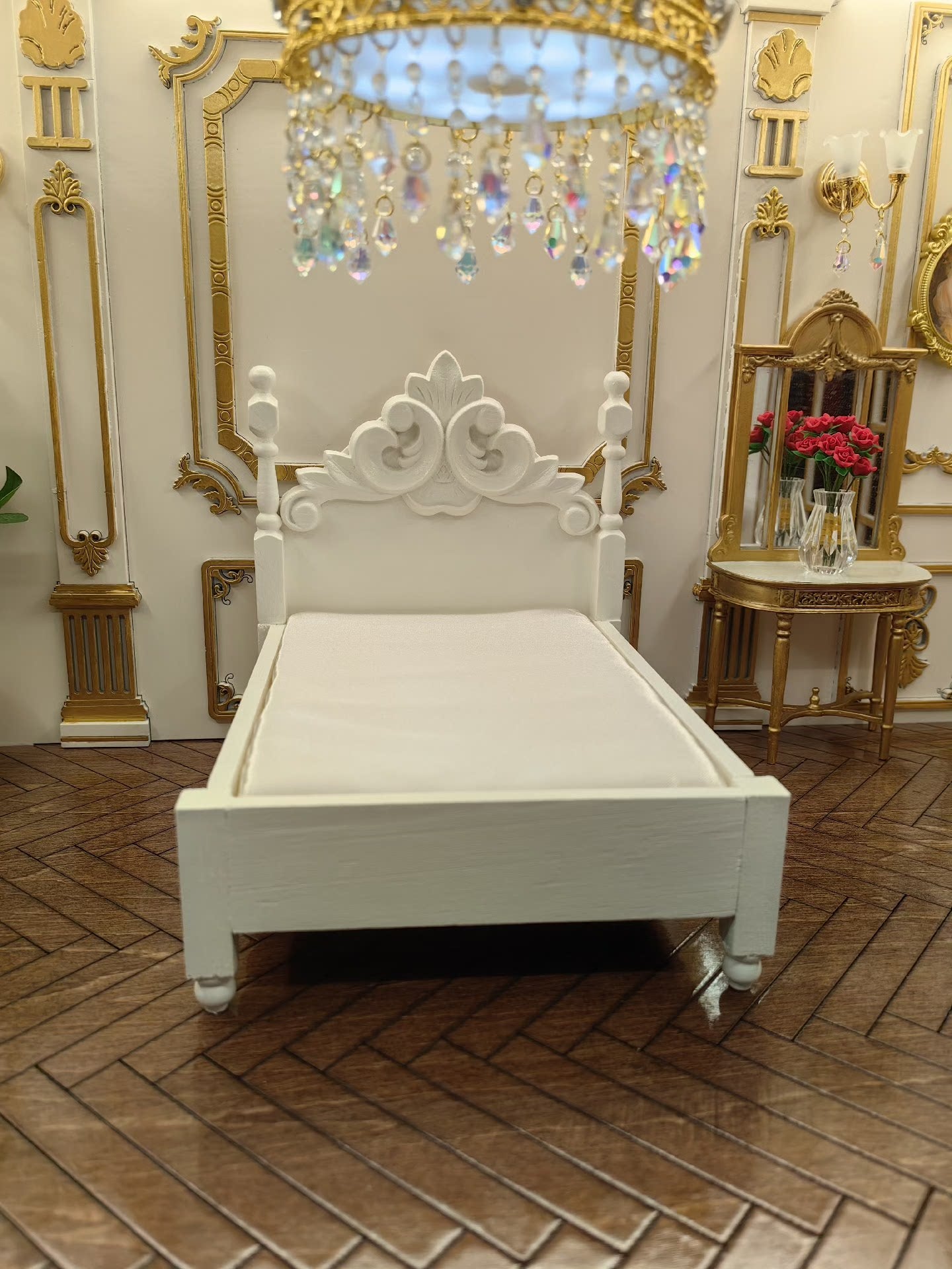 Cama para muñecas a escala 1:12, muebles en miniatura, accesorios para casa de muñecas BJD, escena de exhibición de figuras de acción