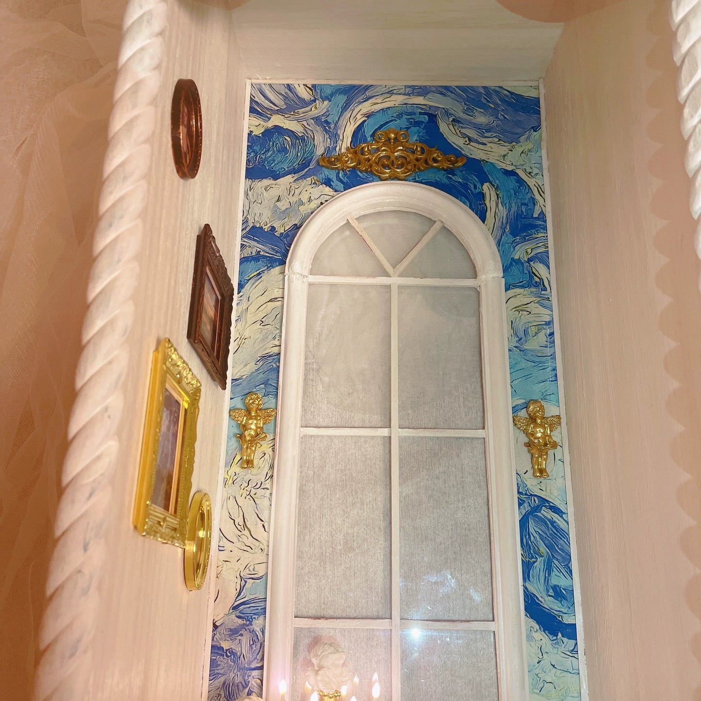 Decoración de casa de muñecas en miniatura con columna romana a escala 1:6