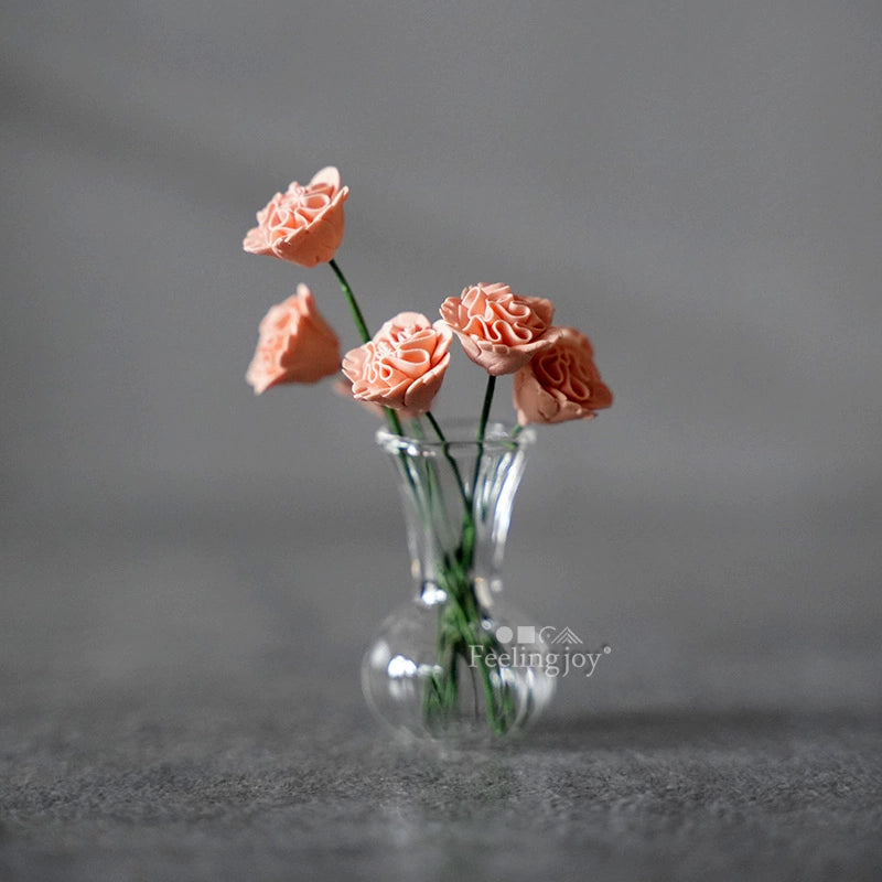 Vase miniature en verre à l'échelle 1:6, pot de fleurs, accessoire pour maison de poupée BJD, artisanat en argile, accessoires de scène DIY
