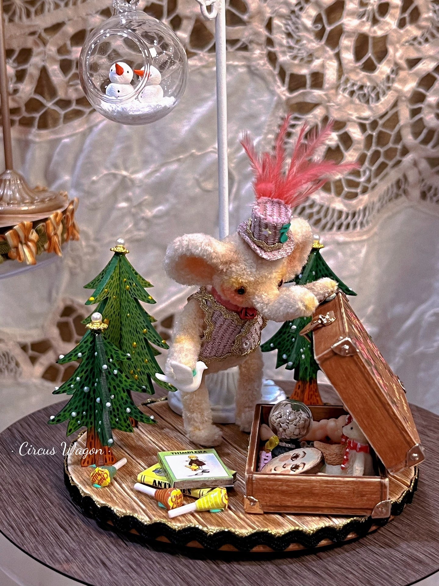 Coffre à jouets miniature à l'échelle 1:12 pour maison de poupée éléphant