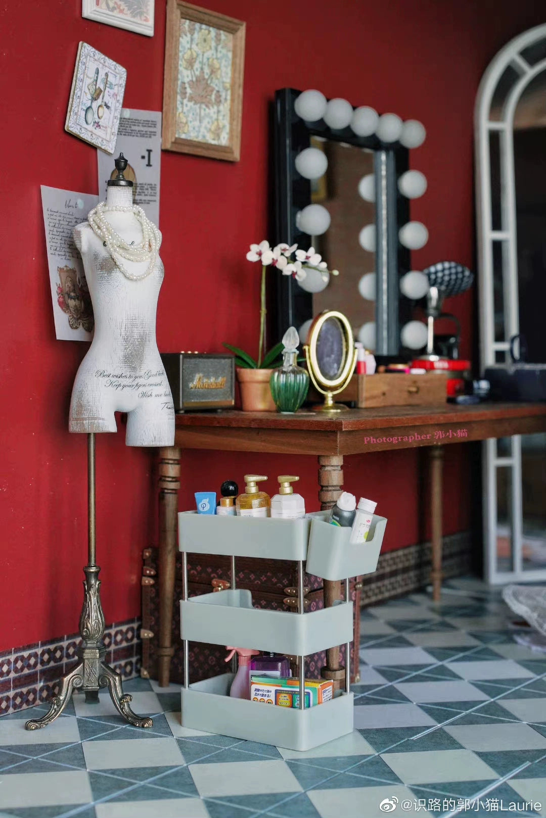 Mueble de madera en miniatura para casa de muñecas BJD Blythe a escala 1:6