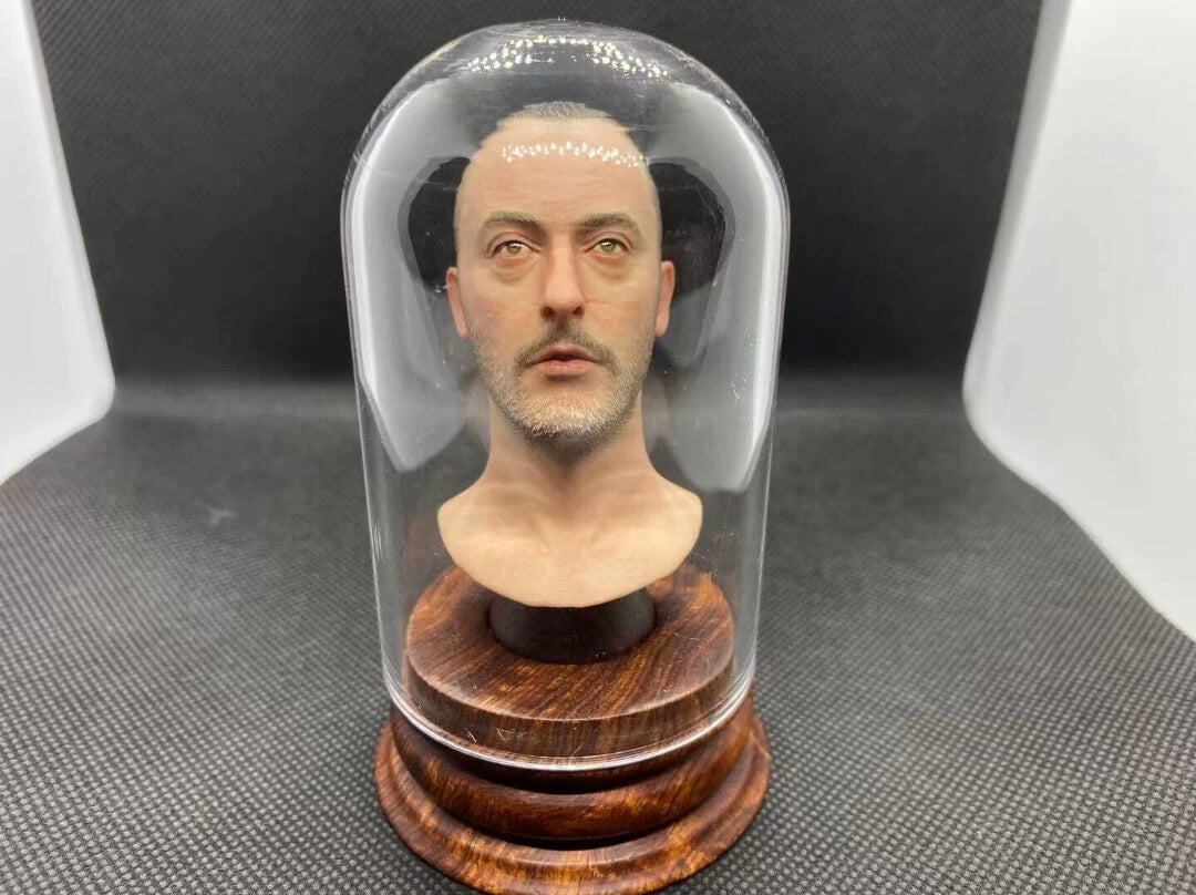 1:6 Scale Action Figure B13 Head Sculpture Display Stand With Quartz Glass Case Custom Miniature