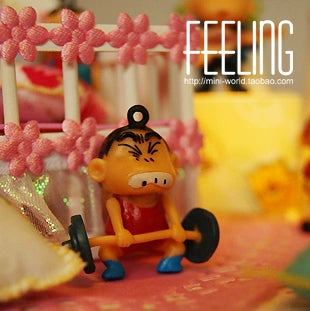 Casa de muñecas en miniatura a escala 1:24, dormitorio con luces inalámbricas, regalo de cumpleaños con temática de Shin Chan.