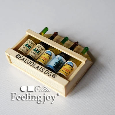 Accesorios para muñecas BJD a escala 1:6, miniatura, casa de muñecas a escala 1:12, vitrina para 5 botellas de vino, muebles en miniatura