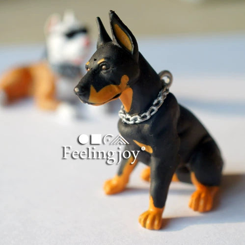 Figurines miniatures de chiens pour maison de poupée à l'échelle 1:6 et 1:12 - Ensemble de 4 modèles d'animaux réalistes
