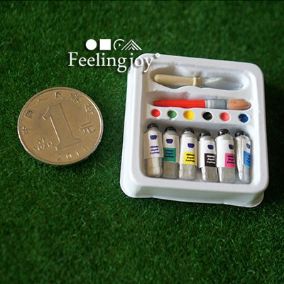 Boîte à outils de peinture miniature à l'échelle 1:6 avec accessoires amovibles pour accessoires de photographie de maison de poupée BJD