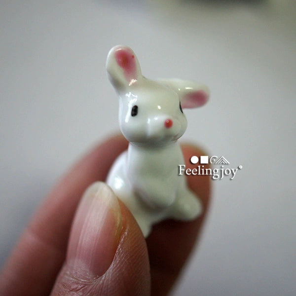 Accessoires de poupée BJD échelle 1:6 et échelle 1:12, accessoires de scène de maison de poupée miniature, ensemble de lapin en céramique, présentoir miniature