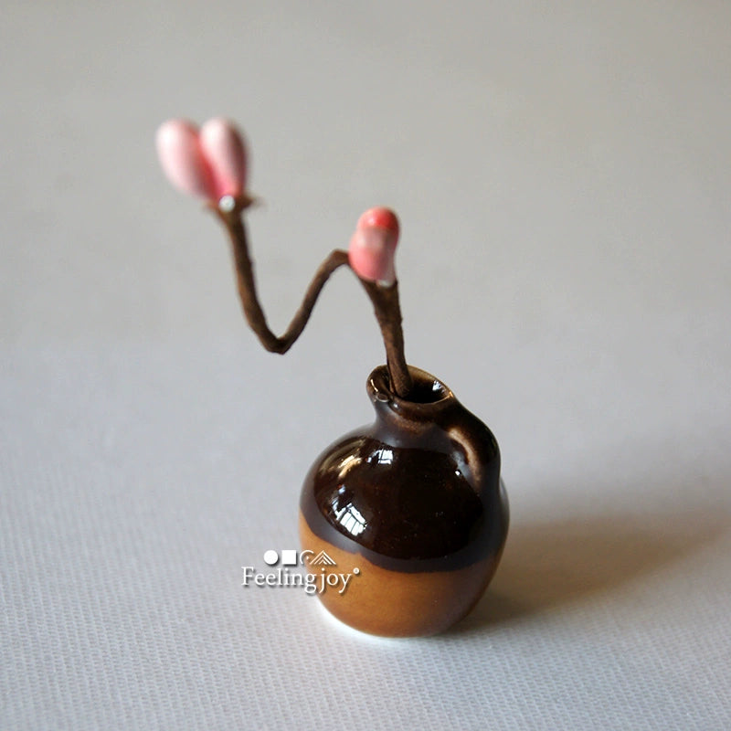 Bouteille en céramique bicolore, accessoires miniatures pour maison de poupée BJD, échelle 1:6 et 1:12