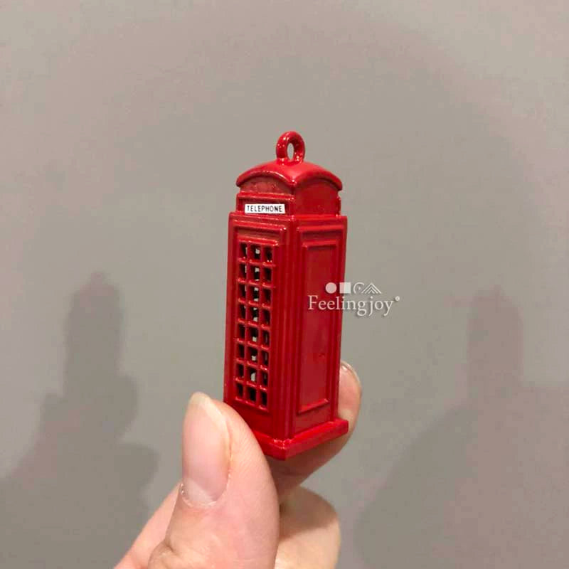 Accesorios para casa de muñecas en miniatura a escala 1:12: buzón de metal y cabina telefónica para BJD, accesorios de paisajismo DIY
