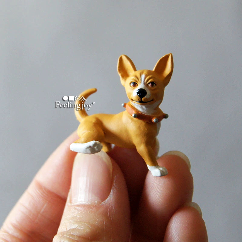 Figurines miniatures de chiens pour maison de poupée à l'échelle 1:6 et 1:12 - Ensemble de 4 modèles d'animaux réalistes