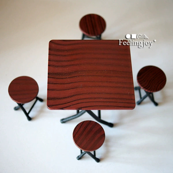 Muebles de casa de muñecas en miniatura a escala 1:12, mesa de comedor plegable china, accesorios de comida en miniatura
