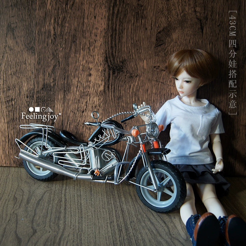 Moto miniature en métal à l'échelle 1:6 pour poupées BJD, figurines Blythe et accessoires de bricolage