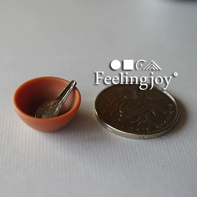 Cuillère miniature en métal à l'échelle 1:12, accessoire de cuisine pour maison de poupée, ensemble de jeu de nourriture miniature