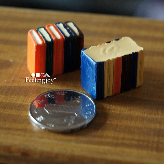 1:12 Scale Miniature Dollhouse Wooden Hand Painted Book Blocks BJD Furniture Accessories