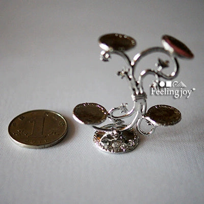 1:12 Scale Miniature Dollhouse Metal Dessert Rack Western Dining Tableware Accessory