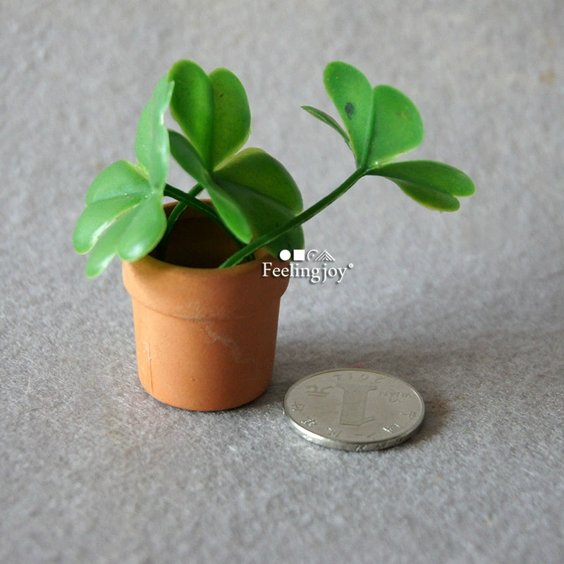Muebles de casa de muñecas en miniatura a escala 1:12 para armar, modelo BJD Forest OB11, accesorios militares, simulación de plantas pequeñas en macetas.