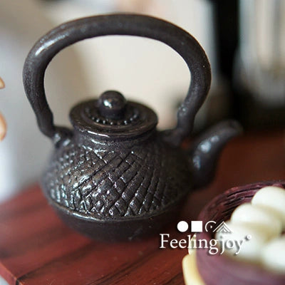 Muebles de casa de muñecas en miniatura a escala 1:12, mesa de comedor plegable china, accesorios de comida en miniatura