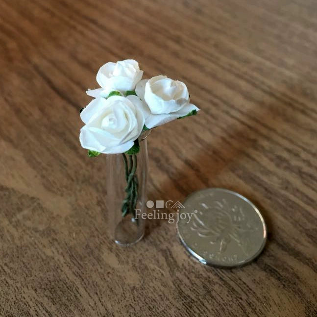 1:12 Scale Miniature Dollhouse Glass Vase BJD Doll Accessory Photography Prop