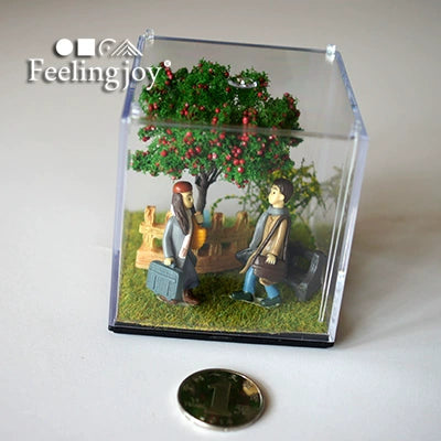 Boîte de présentation miniature Love Story à l'échelle 1:12, cadeau de Noël ou d'anniversaire, paysage miniature à faire soi-même, scène de maison de poupée