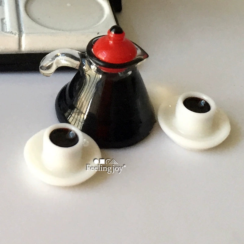 Machine à café miniature pour maison de poupée, échelle 1:12, modèle de bricolage, accessoire de meubles miniatures