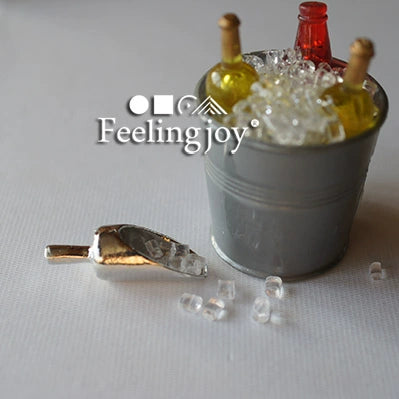 Pelle miniature en métal à l'échelle 1:6 pour accessoires de riz et de glace pour maison de poupée