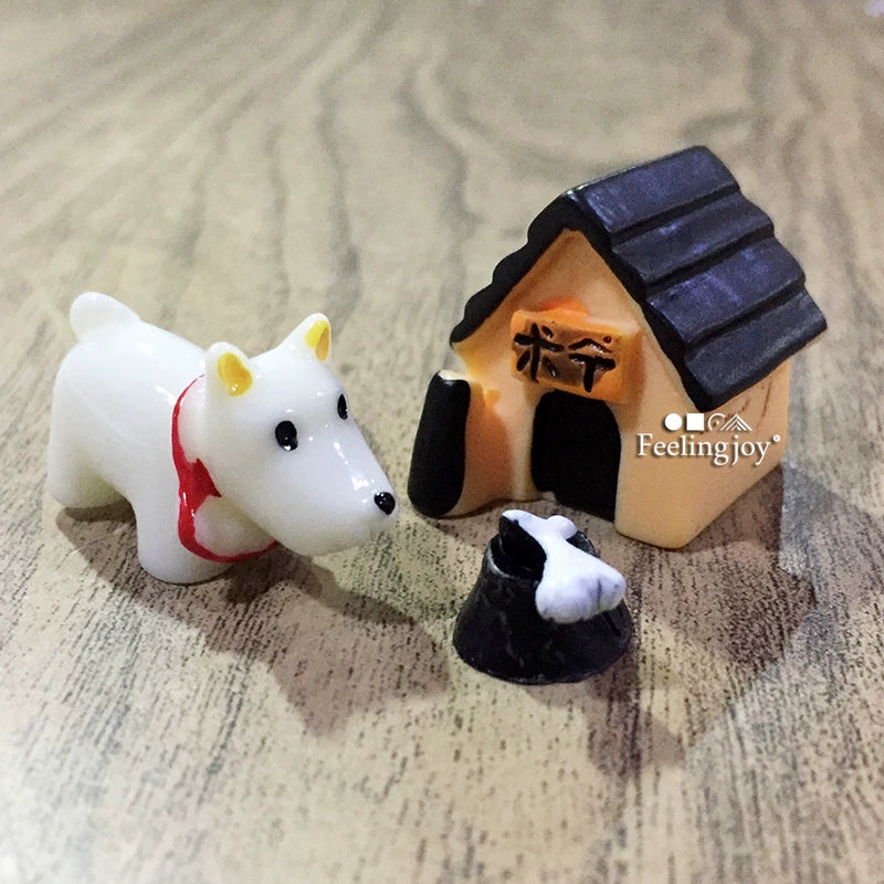 Ensemble de panier et gamelle pour chien miniature pour maison de poupée à l'échelle 1:12, accessoires de scène BJD