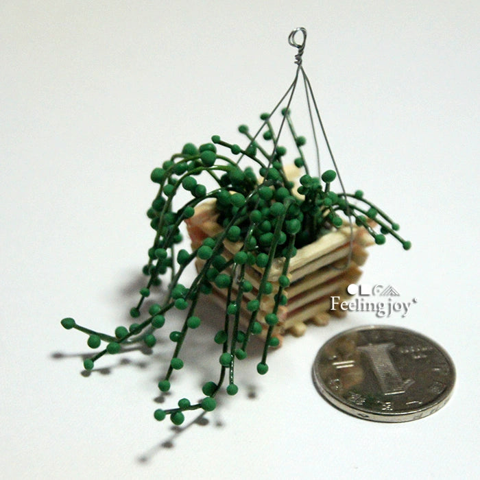 Maison de poupée miniature à l'échelle 1:12, accessoires de bricolage, panier suspendu, perles, artisanat en argile, meubles miniatures