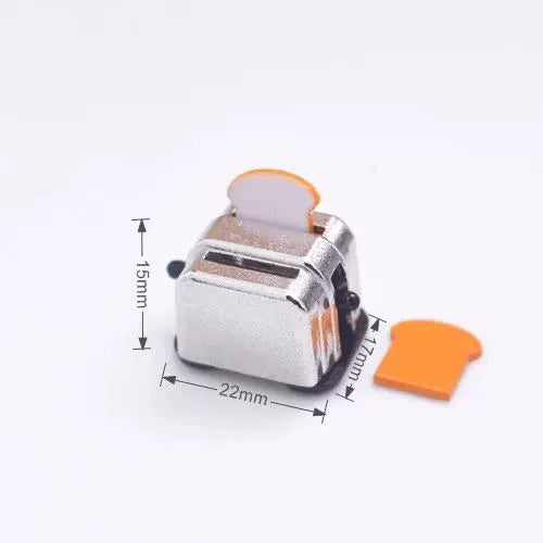 Accesorio de cocina para casa de muñecas en miniatura a escala 1:12, rebanadora de pan, tostadora y muebles en miniatura.