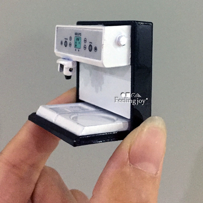 Machine à café miniature pour maison de poupée, échelle 1:12, modèle de bricolage, accessoire de meubles miniatures