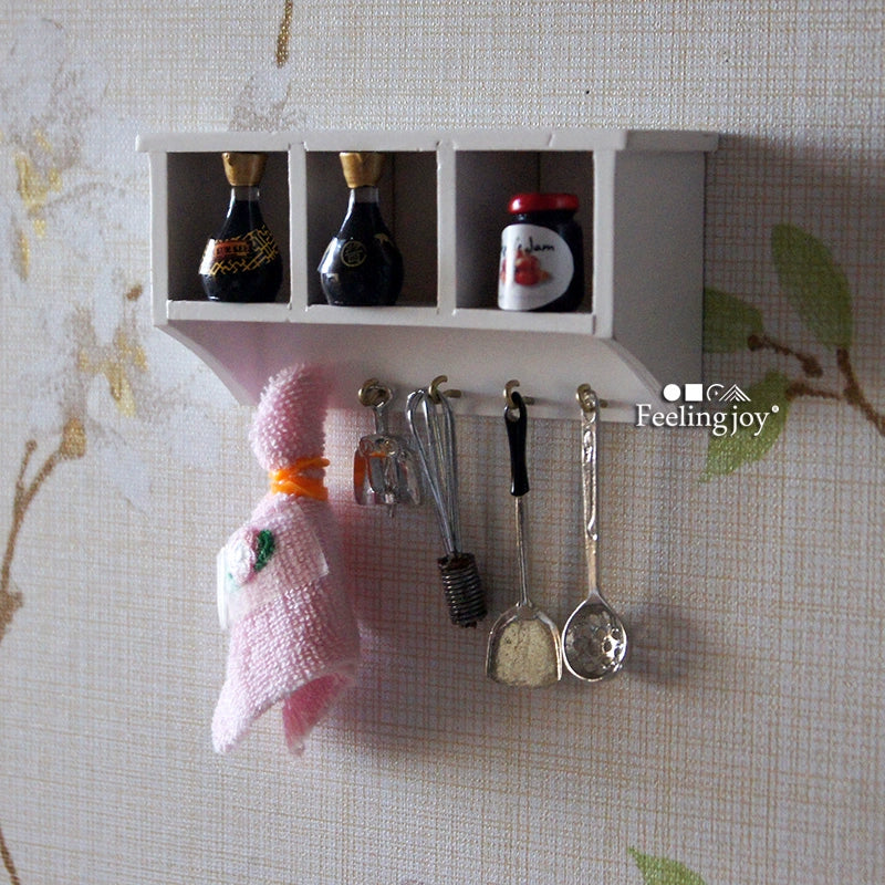 Étagère suspendue en bois blanc pour maison de poupée miniature à l'échelle 1:6, accessoires de meubles pour poupée BJD, accessoires pour photographie