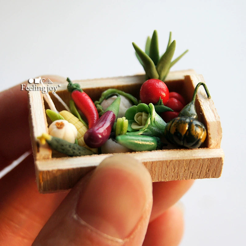 Casa de muñecas en miniatura a escala 1:12, accesorios de escena DIY a escala 1:24, accesorios de modelismo, verduras de arcilla, comida en miniatura