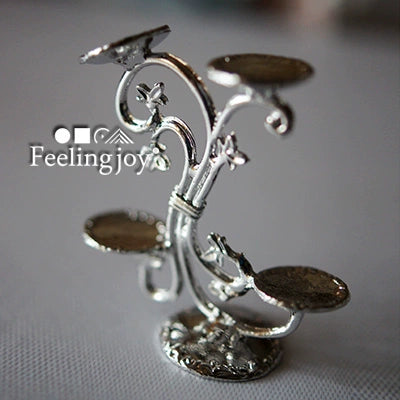 1:12 Scale Miniature Dollhouse Metal Dessert Rack Western Dining Tableware Accessory