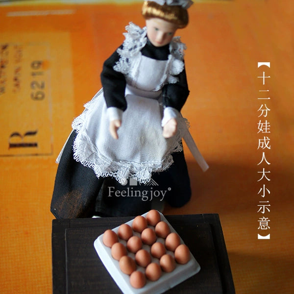 Accesorios para casa de muñecas en miniatura a escala 1:12 1:6, bandeja para huevos falsa, accesorios de comida en miniatura, juego de simulación de huevos de gallina