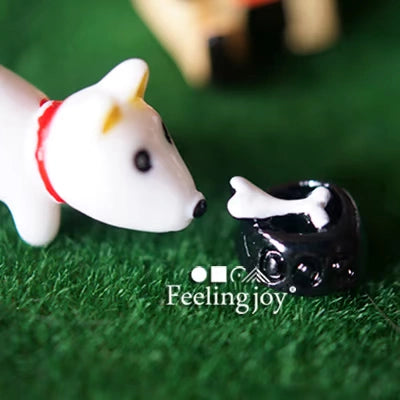 Ensemble de panier et gamelle pour chien miniature pour maison de poupée à l'échelle 1:12, accessoires de scène BJD