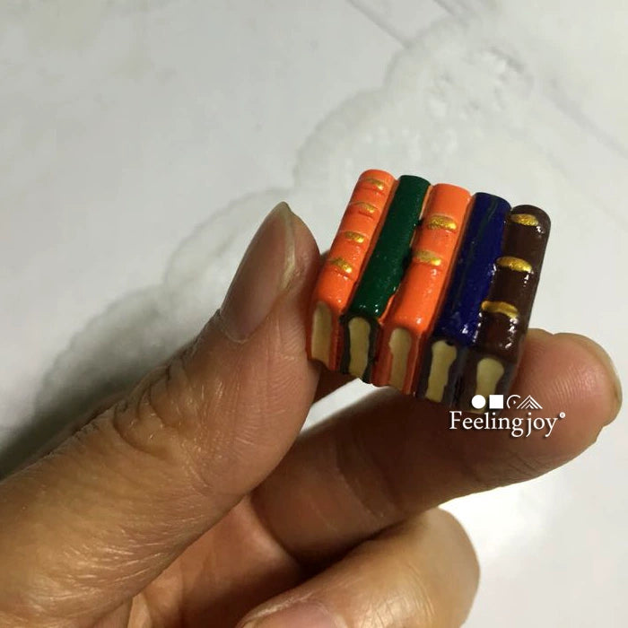 1:12 Scale Miniature Dollhouse Wooden Hand Painted Book Blocks BJD Furniture Accessories