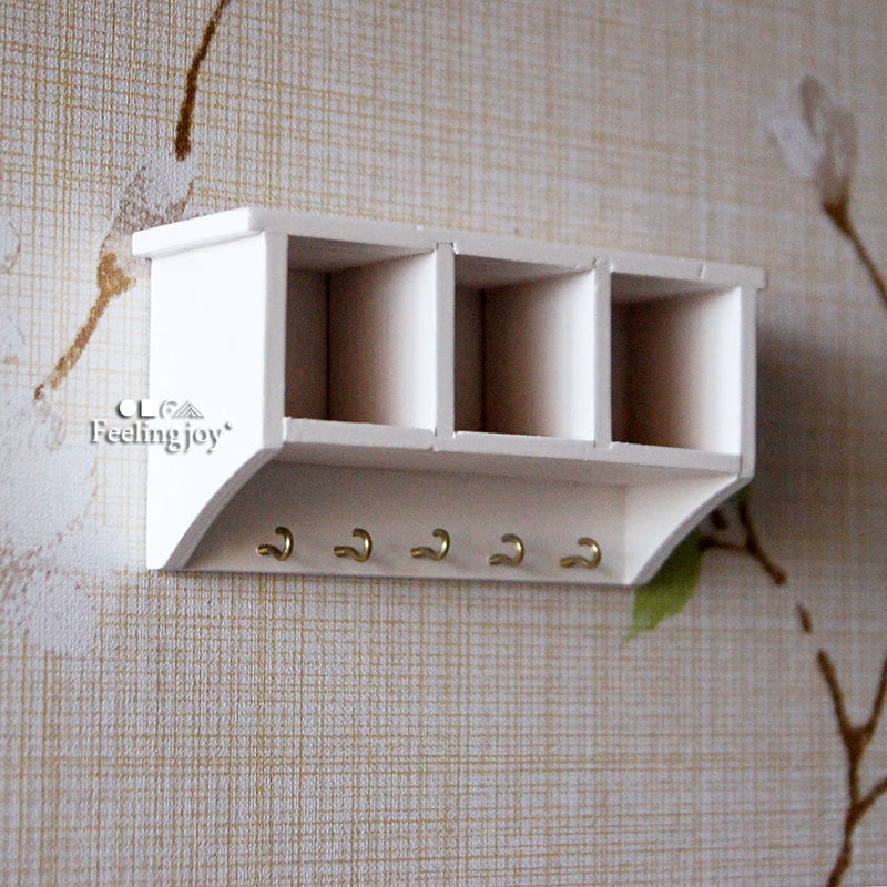Étagère suspendue en bois blanc pour maison de poupée miniature à l'échelle 1:6, accessoires de meubles pour poupée BJD, accessoires pour photographie