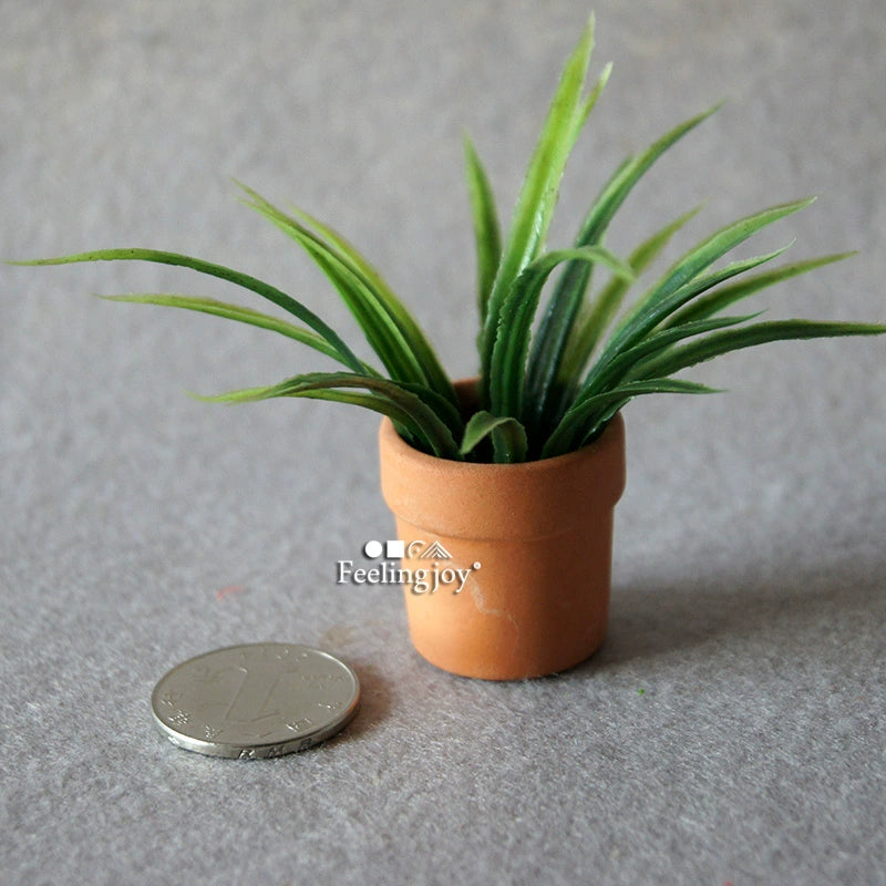 Muebles de casa de muñecas en miniatura a escala 1:12 para armar, modelo BJD Forest OB11, accesorios militares, simulación de plantas pequeñas en macetas.
