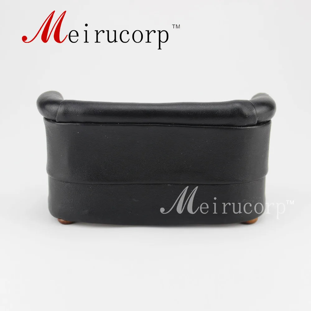 Muebles de casa de muñecas en miniatura a escala 1:12, hermoso sofá doble negro, decoración para sala de estar