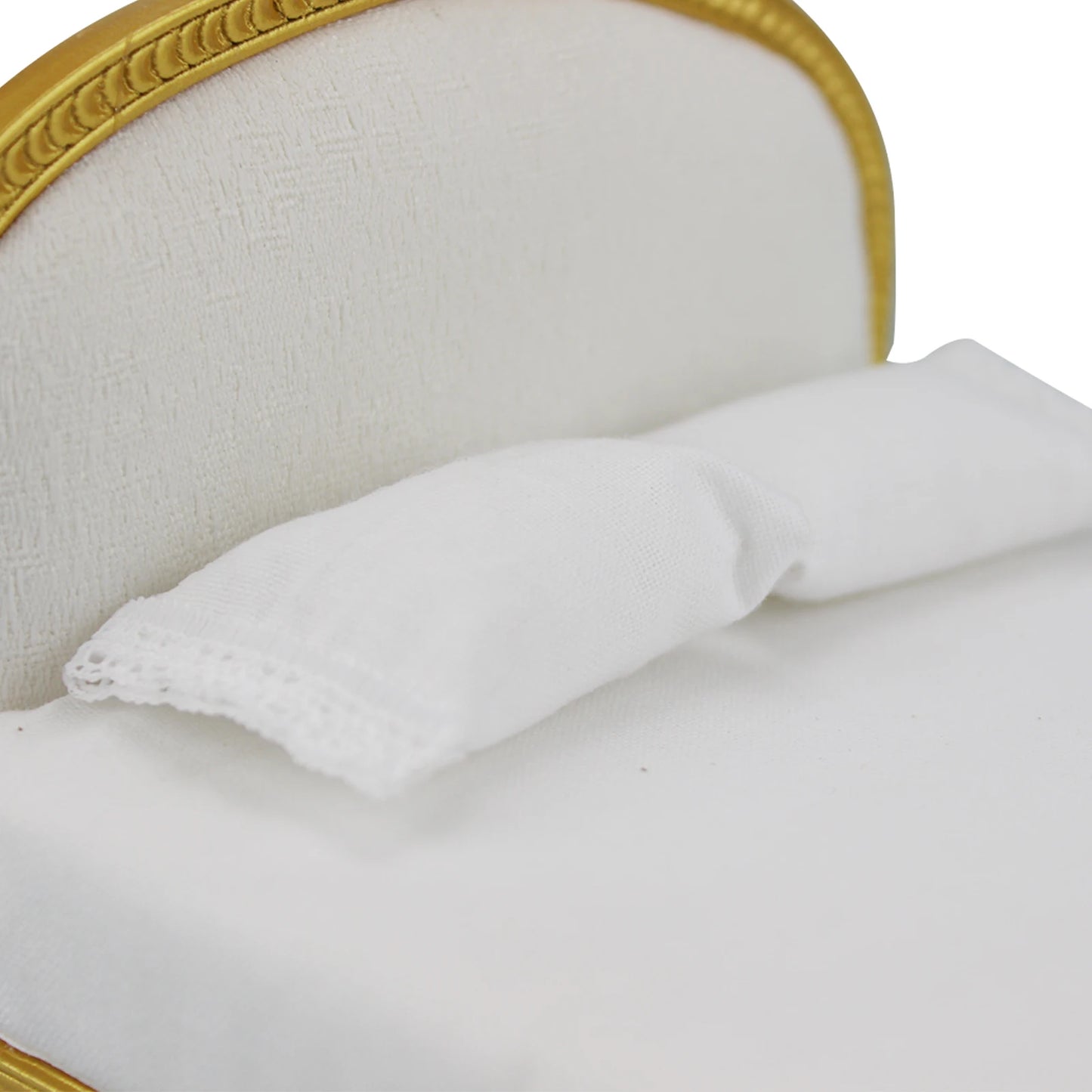Cama doble de madera en miniatura para casa de muñecas a escala 1:12 - Modelo de mueble hecho a mano
